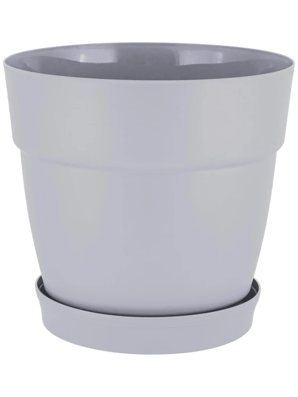 Горшок для цветов InGreen Флора, фикс.поддон, 26л, D380мм, на колесиках,утренний туман