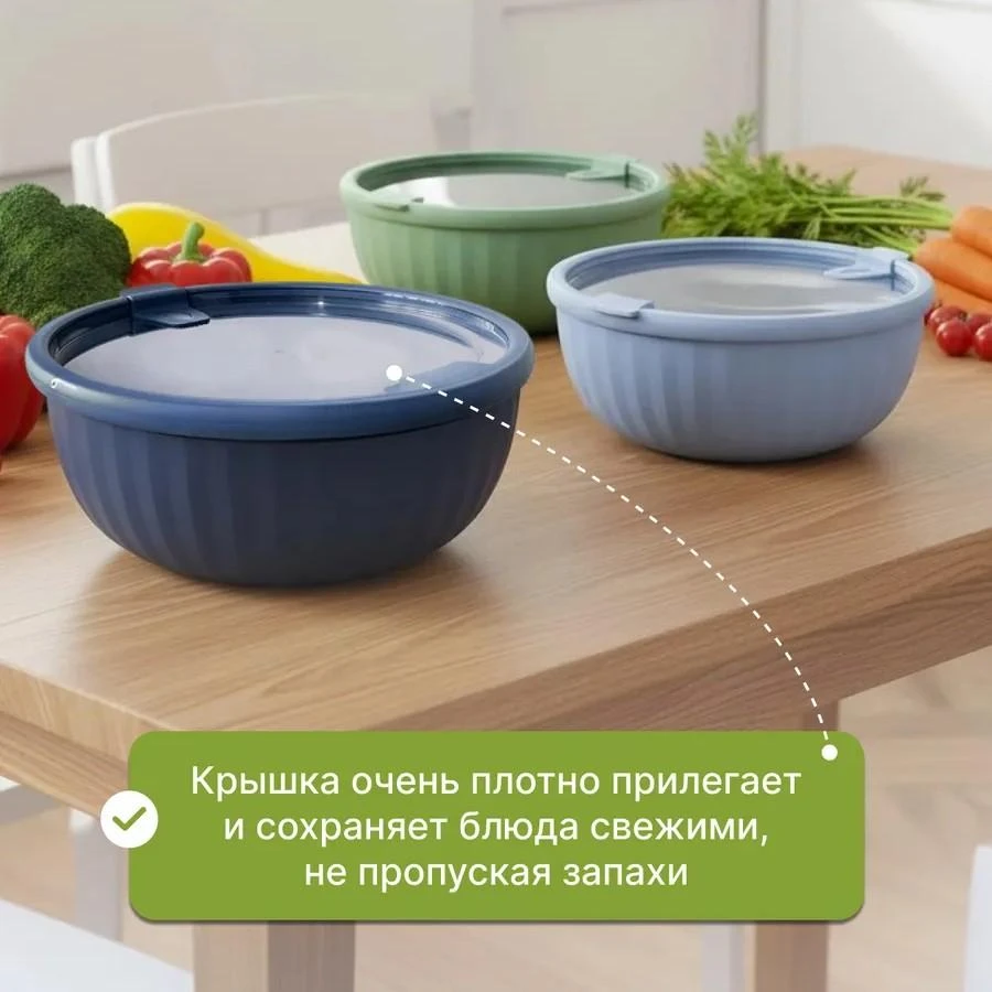 Набор из 4 мисок с крышками SATURN