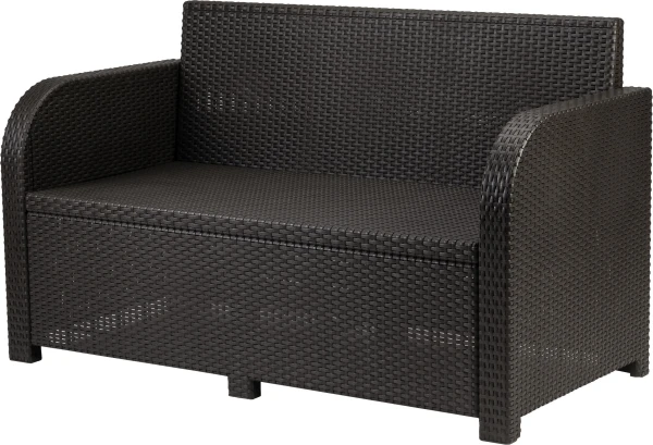 Диван 2-х местный Decorona ДеРотанг 1290х625х765 мм теплый орех