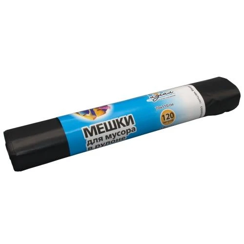 Мешки мусорные ПВД 120л 70x110см (50) В рулонах (по 10 шт) Артпласт Идеал